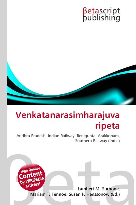 Text: "Venkatanarasimharajuva ripeta," "Andhra Pradesh, Indian Railway," Logo: "betascript publishing."