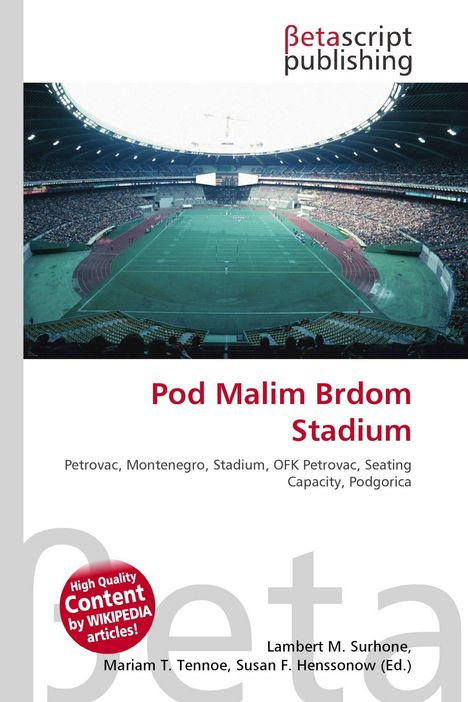 Betascript Publishing. Titel: Pod Malim Brdom Stadium. Ort: Petrovac, Montenegro. Stadionansicht von innen, viele Zuschauer.