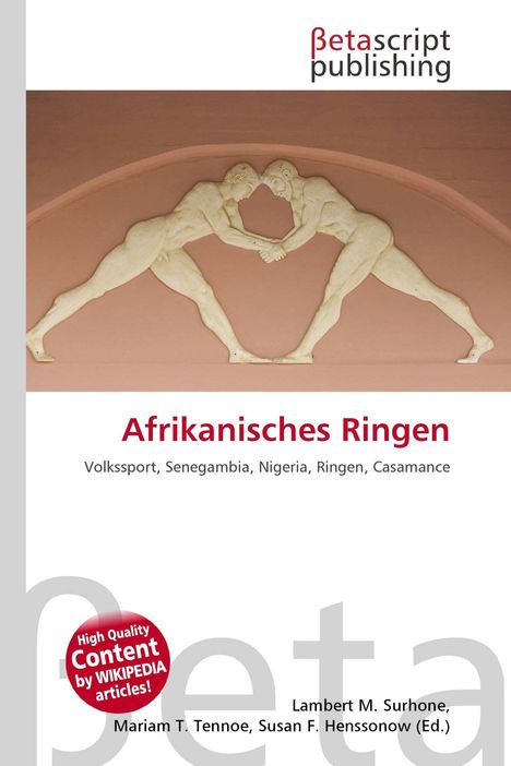 "Afrikanisches Ringen. Volkssport, Senegambia, Nigeria, Ringen, Casamance. Zwei Ringkämpfer in Reliefdarstellung."