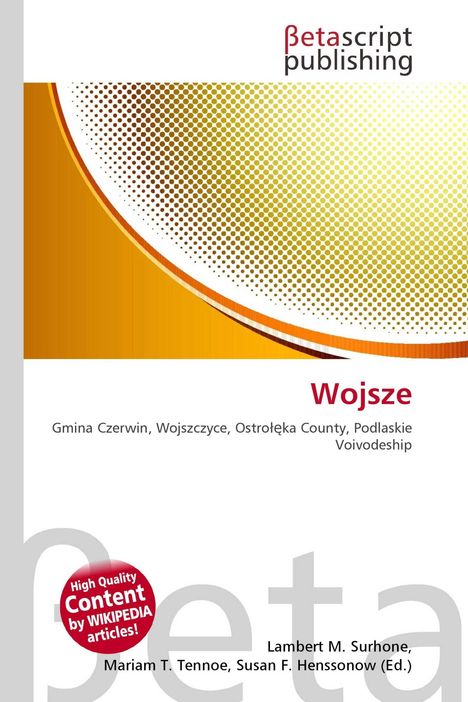 „Woj­sze“, „Gmina Czerwin, Wojsz­czy­ce, Ostrołęka County, Podlaskie Voivodeship“. Punkte-Muster, Verlagslogo oben.