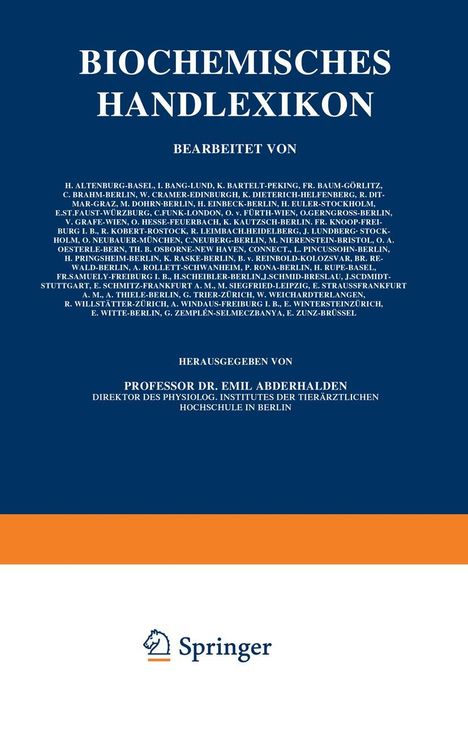 H. Altenburg: Biochemisches Handlexikon, 2 Bücher
