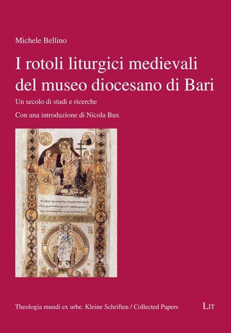 "I rotoli liturgici medievali del museo diocesano di Bari" von Michele Bellino. Unten ist eine mittelalterliche Illustration.