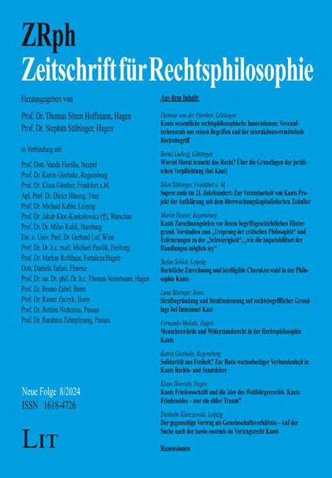 Zeitschrift für Rechtsphilosophie Neue Folge 8/2024, Buch