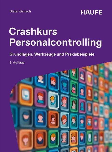 Zu lesen sind: "Crashkurs Personalcontrolling", dann bunte, stilisierte Avatare in quadratischen Feldern.