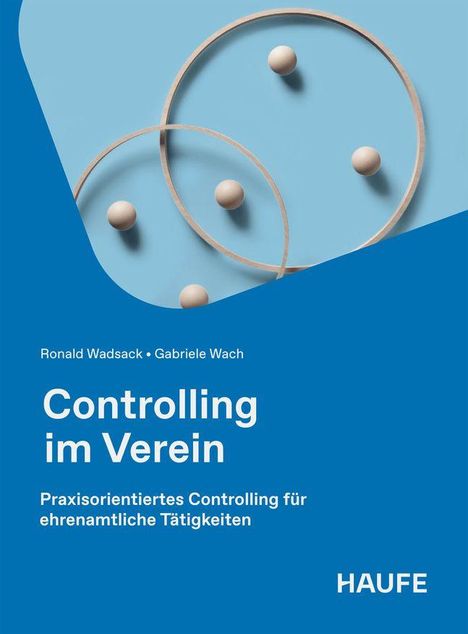 Titel: "Controlling im Verein". Autoren: Ronald Wadsack, Gabriele Wach. Hintergrund mit Kreisen und Kugeln.