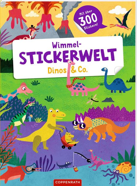 Wimmel-Stickerwelt - Dinos &amp; Co., Buch