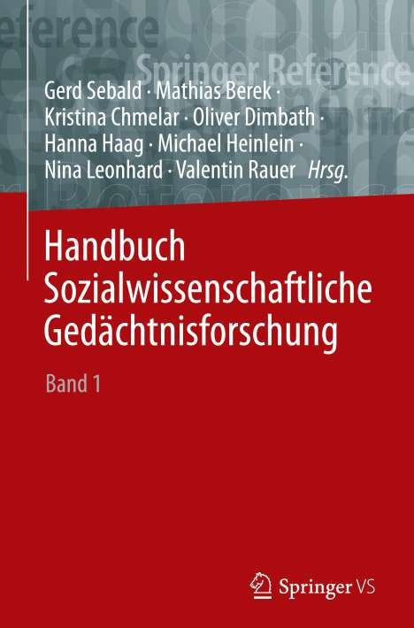 Handbuch Sozialwissenschaftliche Gedächtnisforschung 1, Buch