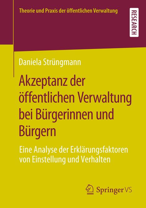 Daniela Strüngmann: Akzeptanz der öffentlichen Verwaltung bei Bürgerinnen und Bürgern, Buch