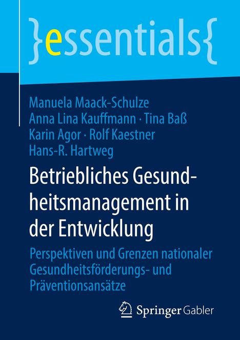 Manuela Maack-Schulze: Betriebliches Gesundheitsmanagement in der Entwicklung, Buch