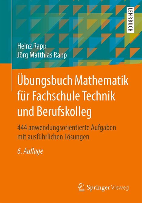 Heinz Rapp: Übungsbuch Mathematik für Fachschule Technik und Berufskolleg, Buch