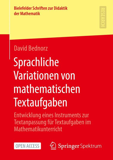 David Bednorz: Sprachliche Variationen von mathematischen Textaufgaben, Buch