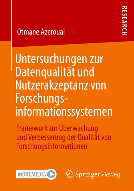 Otmane Azeroual: Untersuchungen zur Datenqualität und Nutzerakzeptanz von Forschungsinformationssystemen, Buch