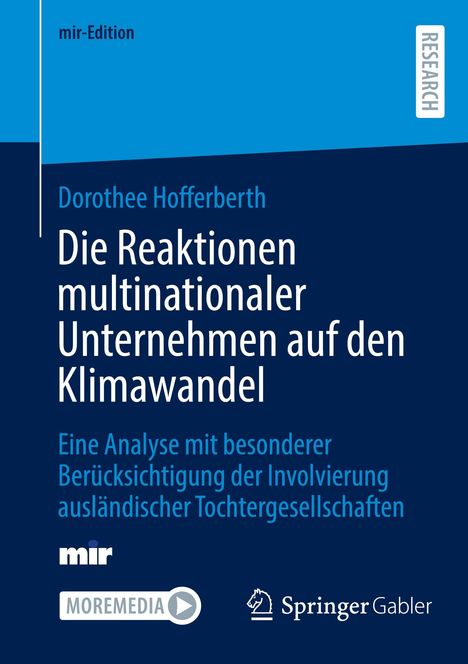 Dorothee Hofferberth: Die Reaktionen multinationaler Unternehmen auf den Klimawandel, Buch