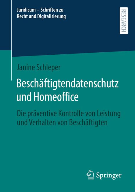 Janine Schleper: Beschäftigtendatenschutz und Homeoffice, Buch