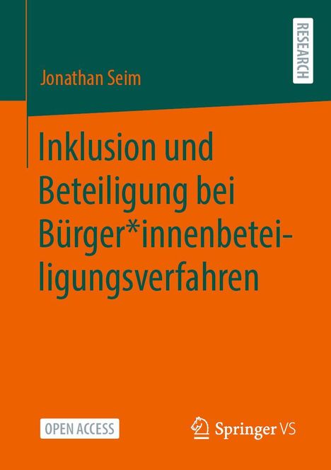 Jonathan Seim: Inklusion und Beteiligung bei Bürger*innenbeteiligungsverfahren, Buch