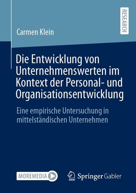 Carmen Klein: Die Entwicklung von Unternehmenswerten im Kontext der Personal- und Organisationsentwicklung, Buch