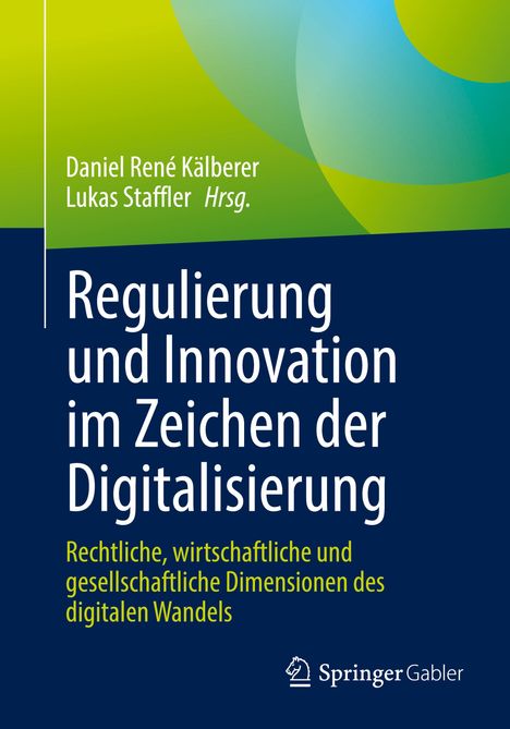Buchtitel über Digitalisierung, grün-blaues Farbdesign, Springer Gabler Logo unten rechts.