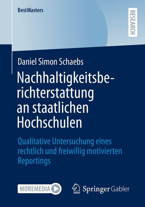 Daniel Simon Schaebs: Nachhaltigkeitsberichterstattung an staatlichen Hochschulen, Buch