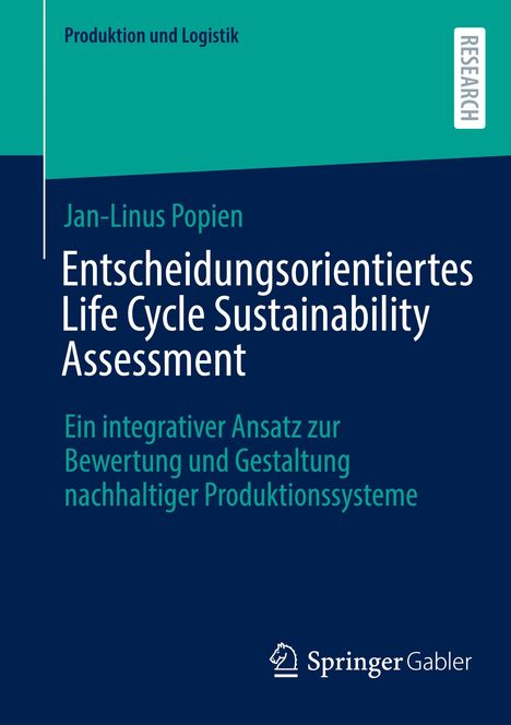 Jan-Linus Popien, Entscheidungorientiertes Life Cycle Sustainability Assessment, Springer Gabler Logo, blaues Design.