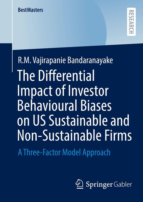 Titel: "The Differential Impact of Investor Behavioural Biases on US Sustainable and Non-Sustainable Firms". Oben links und rechts sind Markenangaben. Unten rechts ist ein Verlagslogo.