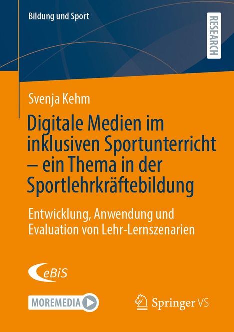 „Digitale Medien im inklusiven Sportunterricht“ von Svenja Kehm beleuchtet Lehrentwicklung. Markenlogos unten.