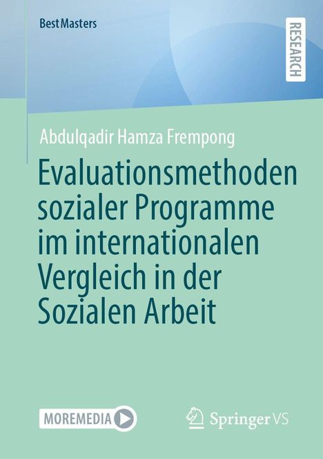 "Evaluationsmethoden sozialer Programme im internationalen Vergleich in der Sozialen Arbeit" auf türkisem Hintergrund.