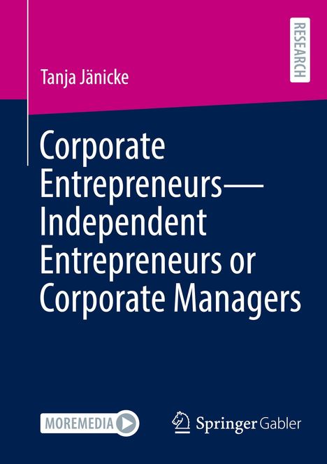 Der Titel lautet: "Corporate Entrepreneurs—Independent Entrepreneurs or Corporate Managers". Autor: Tanja Jänicke. Logos unten.