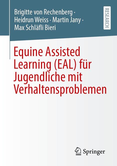 Brigitte von Rechenberg et al. über Equine Assisted Learning (EAL). Blau-weiße Gestaltung, Springer-Logo unten.