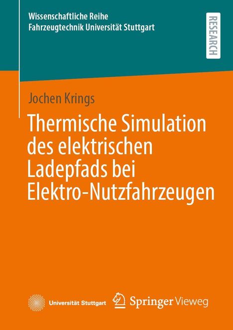 Cover eines Buches mit dem Titel "Thermische Simulation des elektrischen Ladepfads bei Elektro-Nutzfahrzeugen".