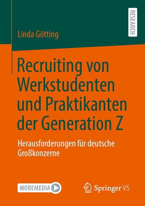 Recruiting von Werkstudenten und Praktikanten der Generation Z. Orange-grünes Buchcover mit Logo und Titeltexten.