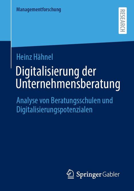Titel: "Digitalisierung der Unternehmensberatung" von Heinz Hähnel. Blau mit Springer Gabler-Logo.