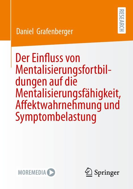 "Der Einfluss von Mentalisierungsfortbildungen auf die Mentalisierungsfähigkeit, Affektwahrnehmung und Symptombelastung." Oben orangefarbener Balken, unten weiß. Springer-Logo rechts unten.