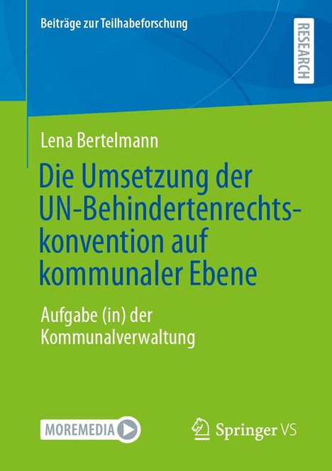 Oben: Beiträge zur Teilhabeforschung. Titel: Die Umsetzung der UN-Behindertenrechtskonvention auf kommunaler Ebene.