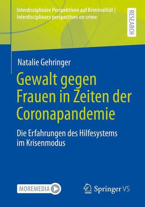 „Gewalt gegen Frauen in Zeiten der Coronapandemie” – Buchcover mit einem blauen Hintergrund und grünen Akzenten.