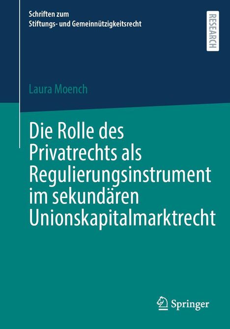 Oben: "Schriften zum Stiftungs- und Gemeinnützigkeitsrecht". Groß: Buchtitel "Die Rolle des Privatrechts..." Unten: "Springer".