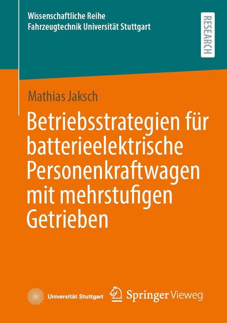 Titel: Betriebsstrategien für batterieelektrische Personenkraftwagen mit mehrstufigen Getrieben. Oben links und unten befinden sich Logos.