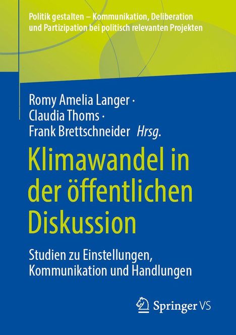 Buchcover mit Titel "Klimawandel in der öffentlichen Diskussion" und Autorenangaben. Springer VS Logo unten rechts.