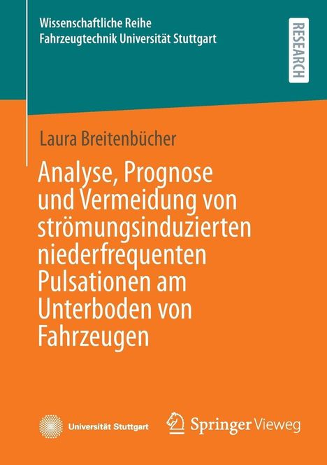 Oben links: "Wissenschaftliche Reihe Fahrzeugtechnik Universität Stuttgart".  
Großer Titel: "Analyse, Prognose...", darunter "Laura Breitenbücher". Unten Logos: Universität Stuttgart und Springer Vieweg.