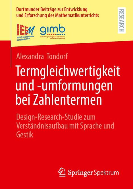 Titel: Termgleichwertigkeit bei Zahlentermen. Logo oben links, Springer Spektrum Logo unten. Roter Hintergrund.