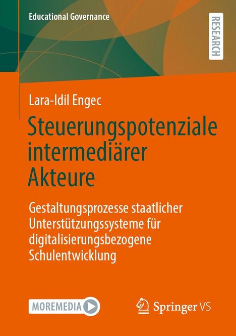 "Steuerungspotenziale intermediärer Akteure" von Lara-Idil Engec. Orangefarbener Hintergrund mit Verlagslogos.