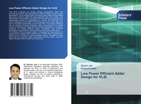 Manish Jain: Low Power Efficient Adder Design for VLSI, Buch