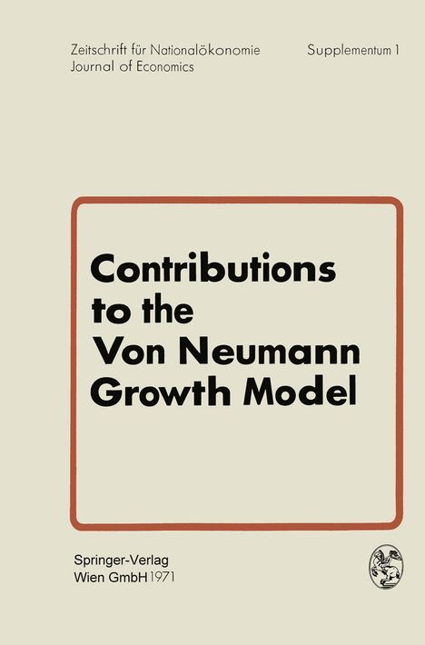W. Weber: Contributions to the Von Neumann Growth Model, Buch