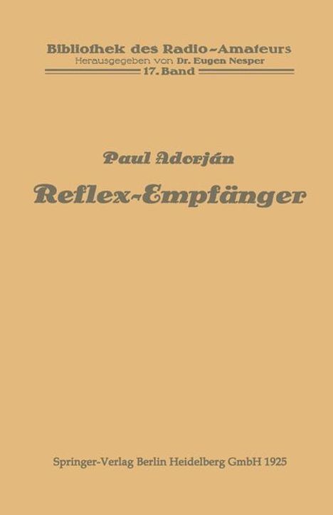 Paul Adorján: Reflex-Empfänger, Buch