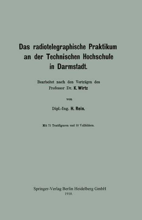 Katharina Wirtz: Das radiotelegraphische Praktikum an der Technischen Hochschule in Darmstadt, Buch