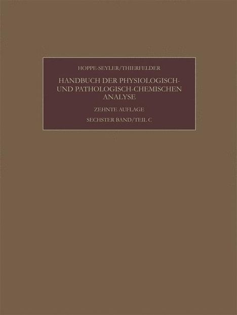 Felix Hoppe-Seyler: Enzyme, Buch