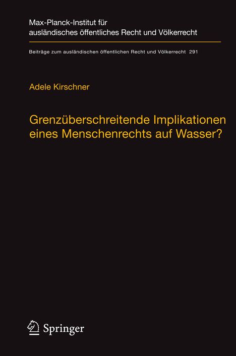 Adele Kirschner: Grenzüberschreitende Implikationen eines Menschenrechts auf Wasser?, Buch