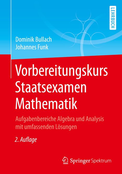 Johannes Funk: Vorbereitungskurs Staatsexamen Mathematik, Buch