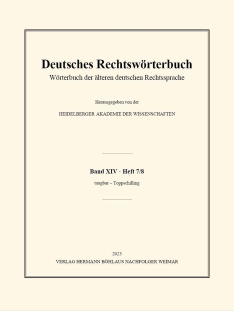 Deutsches Rechtswörterbuch, Buch