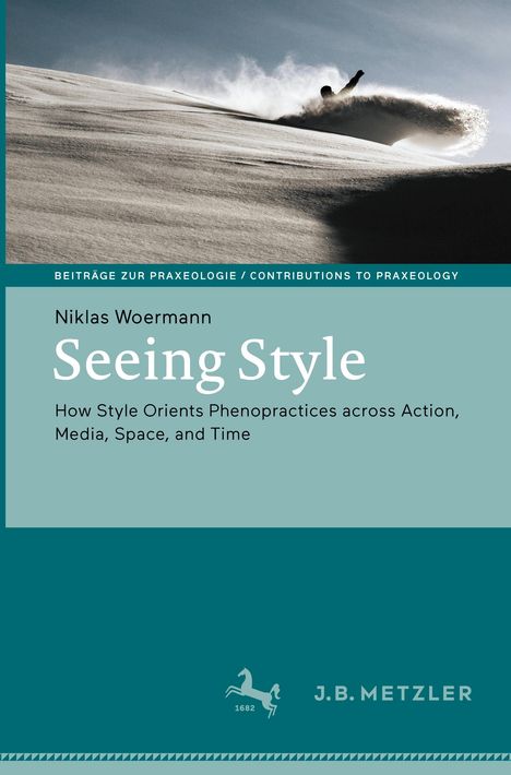 Titel: Seeing Style. Untertitel: How Style Orients Phenopractices across Action, Media, Space, and Time. Bild: Ein Snowboarder auf einer Piste. 