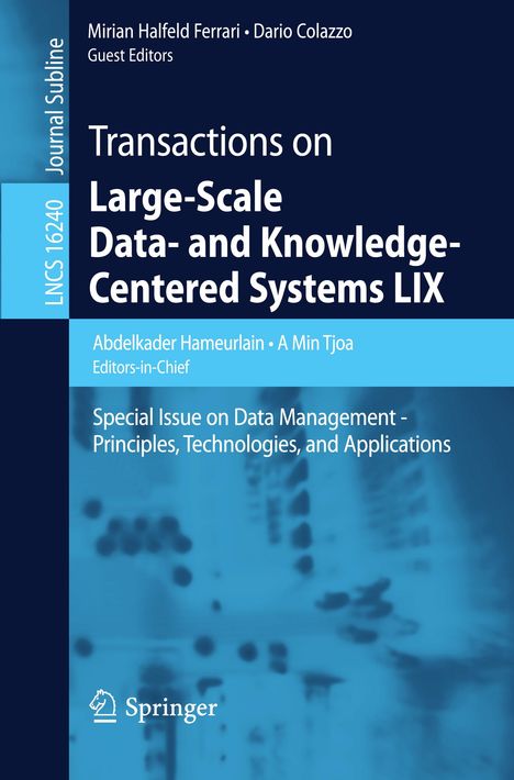„Transactions on Large-Scale Data- and Knowledge-Centered Systems LIX“. Springer-Logo unten links. Blaues Cover.